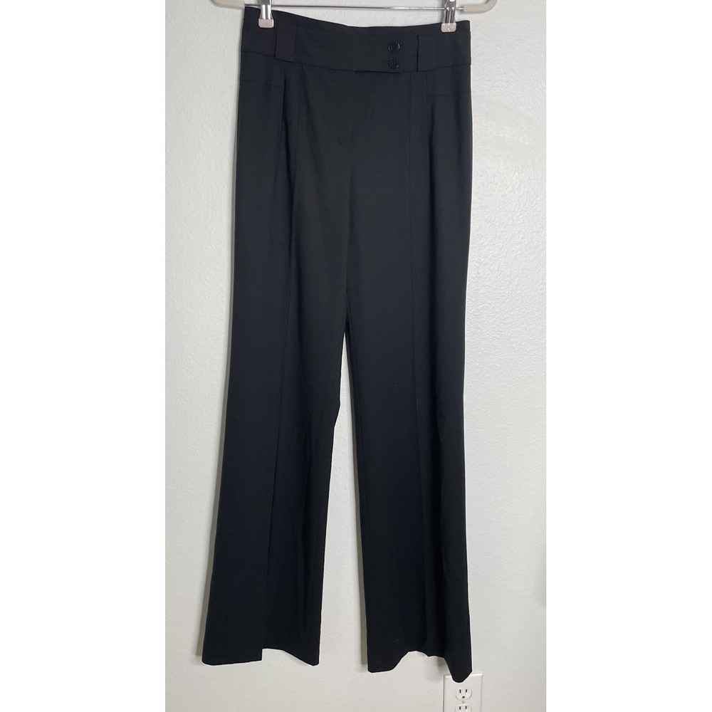 NWT Hugo BOSS Theadora Black Virgin Wool Wide Leg Pants Trousers Size 4